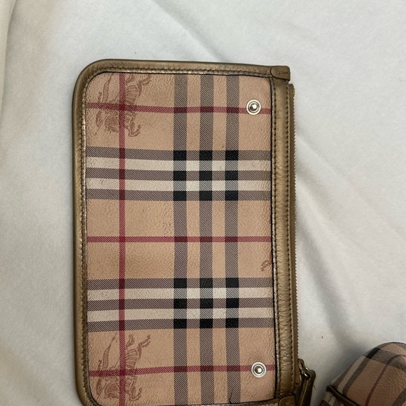 Burberry Gold Leather Haymarket Coated Canvas Canterbury Good used condition - Picture 7 of 16